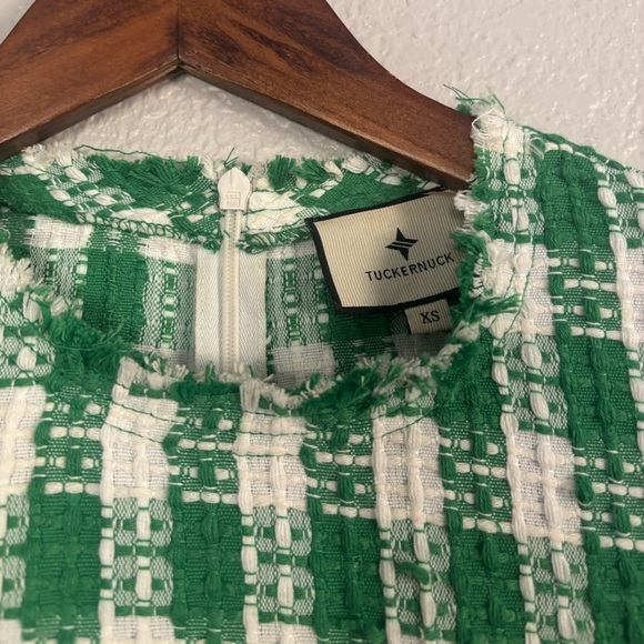 Tuckernuck Emerald Green Georgette Tweed Dress - Picture 4 of 11